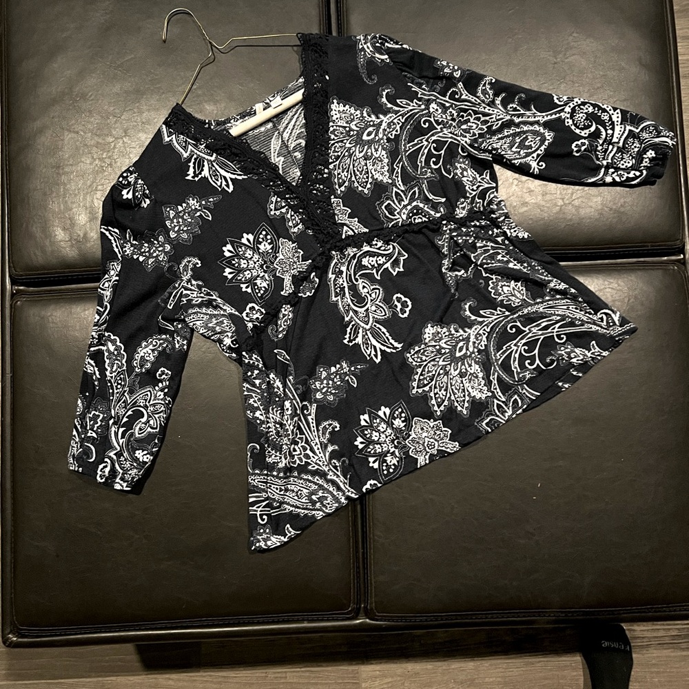 Lace neck blouse